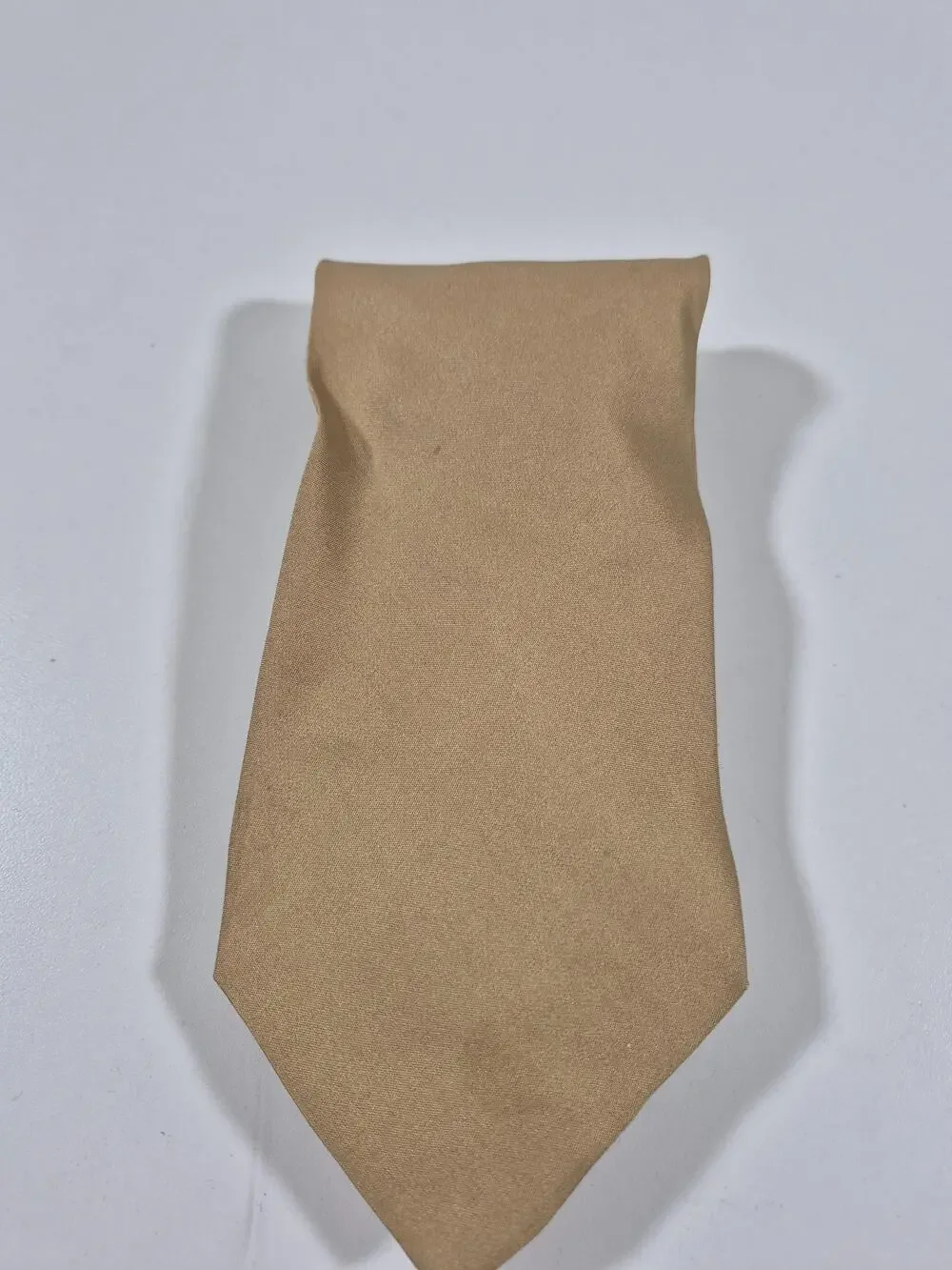 Giorgio Armani Tie Men's OS Beige 100% Silk Satin Designer Italy